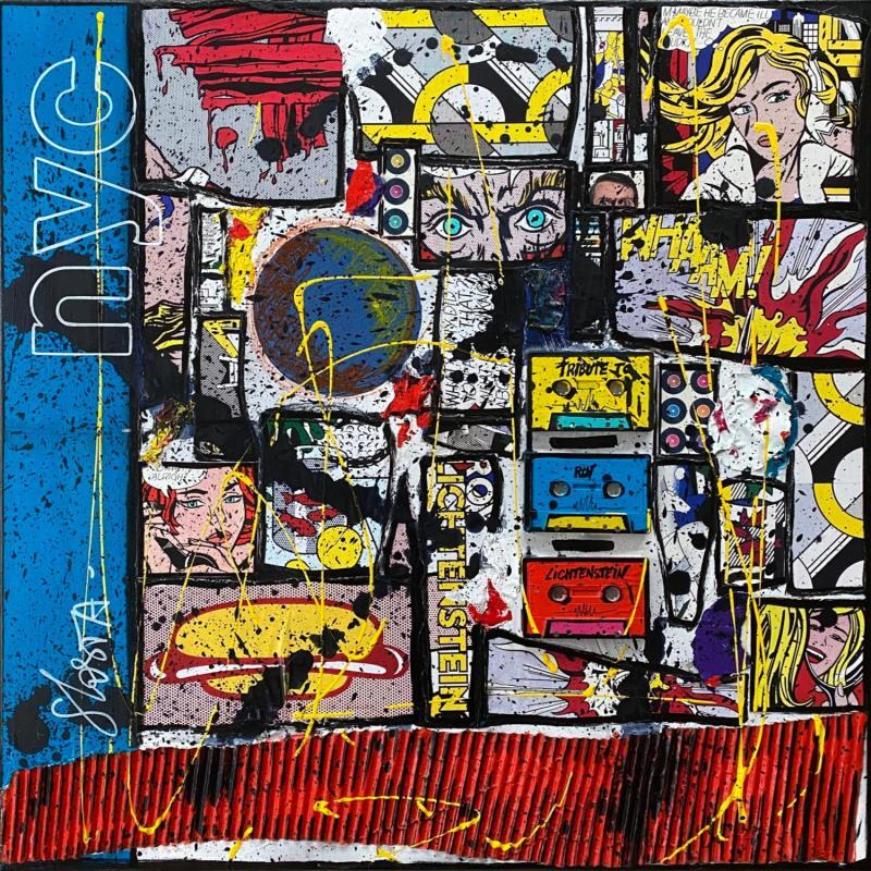 Peinture ROY L. NYC par Costa Sophie | Tableau Pop art Acrylique, Collage, Posca, Upcycling icones Pop