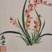 Peinture Orchidée Asiatique par Tayun | Tableau Figuratif Natures mortes Encre