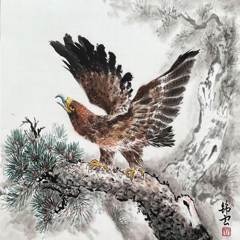 Painting Aigle Royal by Tayun | Painting Figurative Ink Animals