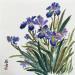 Painting Iris by Tayun | Painting Figurative Still-life Ink