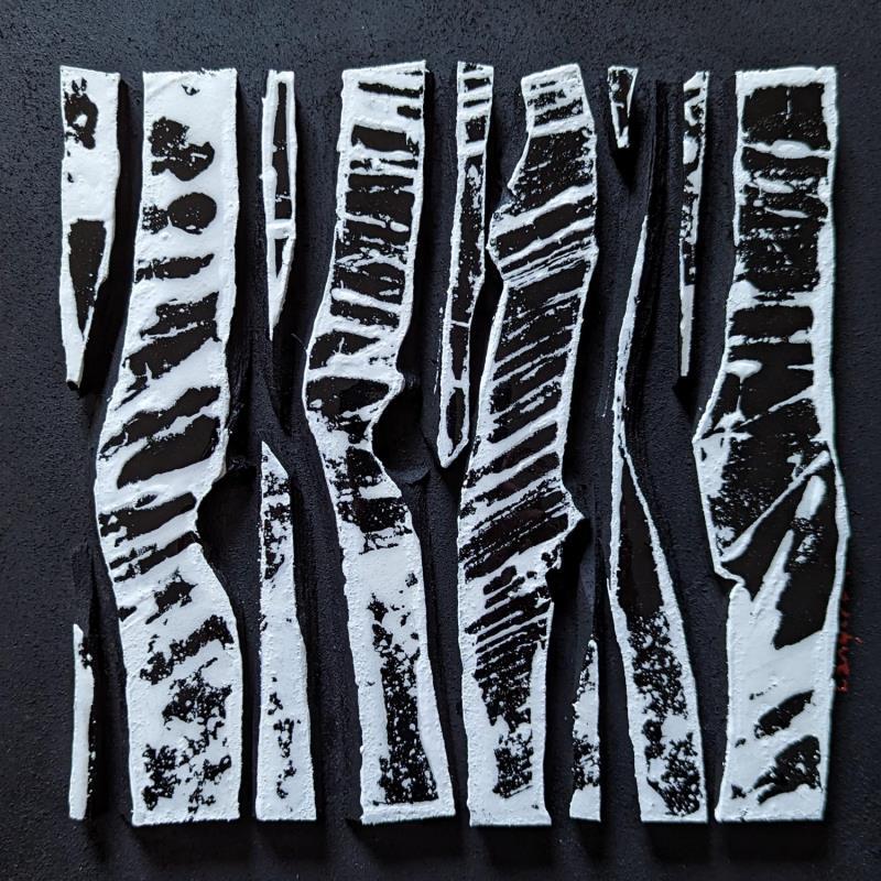 Painting bc10 impression noir blanc by Langeron Luc | Painting Abstract Mixed