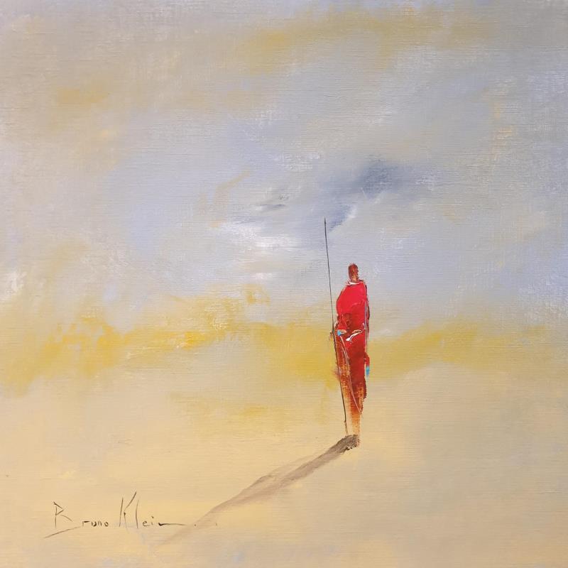 Painting Seul dans le silence by Klein Bruno | Painting Figurative Oil Minimalist