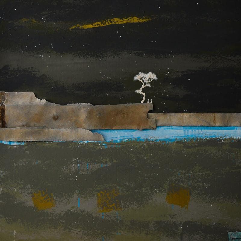 Painting Nos ancêtres les arbres nous contemplent by Lemonnier  | Painting Figurative Mixed Landscapes
