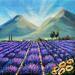 Painting Lavender Fields by Pigni Diana | Painting Figurative Landscapes Oil