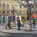 Peinture Paris en bas de l'avenue de l'Opéra par Decoudun Jean charles | Tableau Figuratif Aquarelle