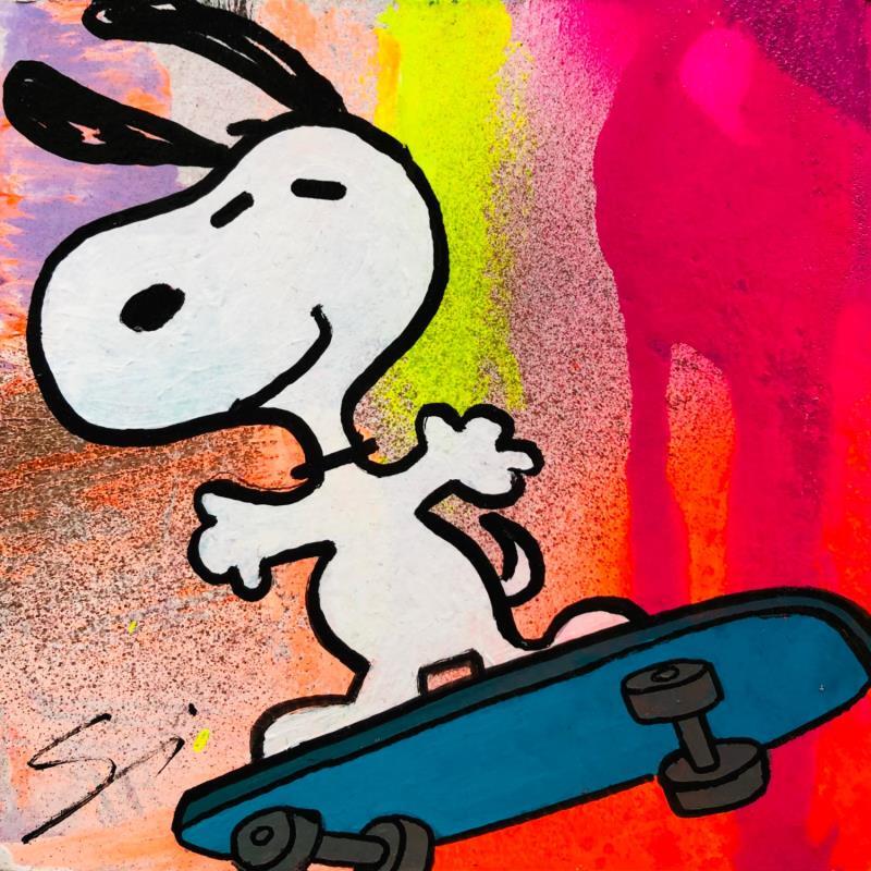 Painting SKATE WITH SNOOPY by Mestres Sergi | Painting Pop-art Graffiti Pop icons