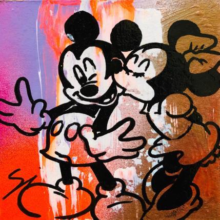 Painting KISS ME BABY by Mestres Sergi | Painting Pop-art Cardboard, Graffiti Pop icons