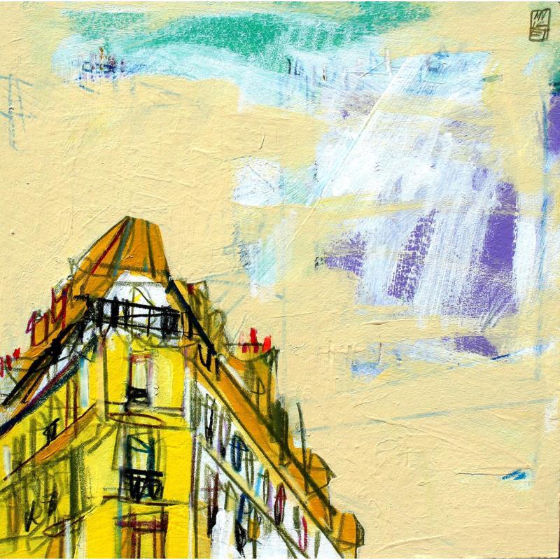 Painting La facade du 12 bis by Anicet Olivier | Painting Figurative Urban Acrylic