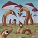 Peinture Earthworms point of view par Lennoz Raphaële | Tableau Art naïf Animaux Huile