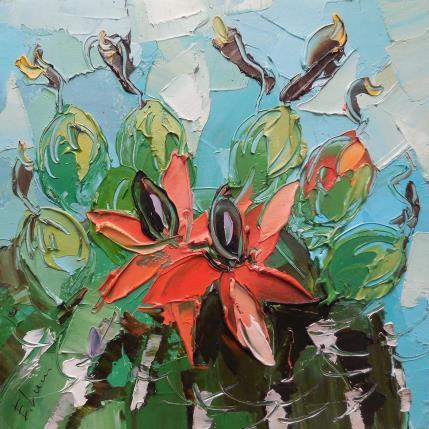 Painting Saguaro fruits by Lunetskaya Elena | Painting Figurative Cardboard, Oil Landscapes, Minimalist, still-life