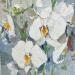 Painting White Plhalaenopsis by Lunetskaya Elena | Painting Figurative Nature Oil