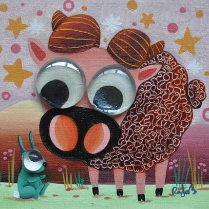 Painting Astro by Lennoz Raphaële | Painting Naive art Oil Animals