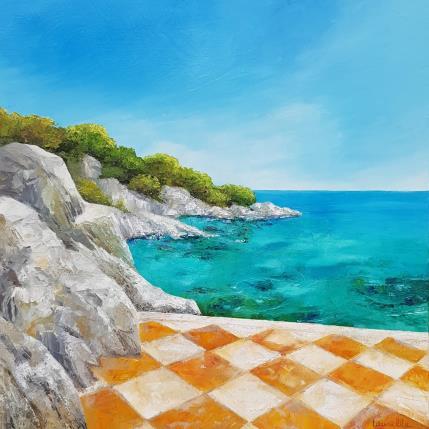 Painting Ma terrasse préférée by Bessé Laurelle | Painting Figurative Oil Landscapes, Marine
