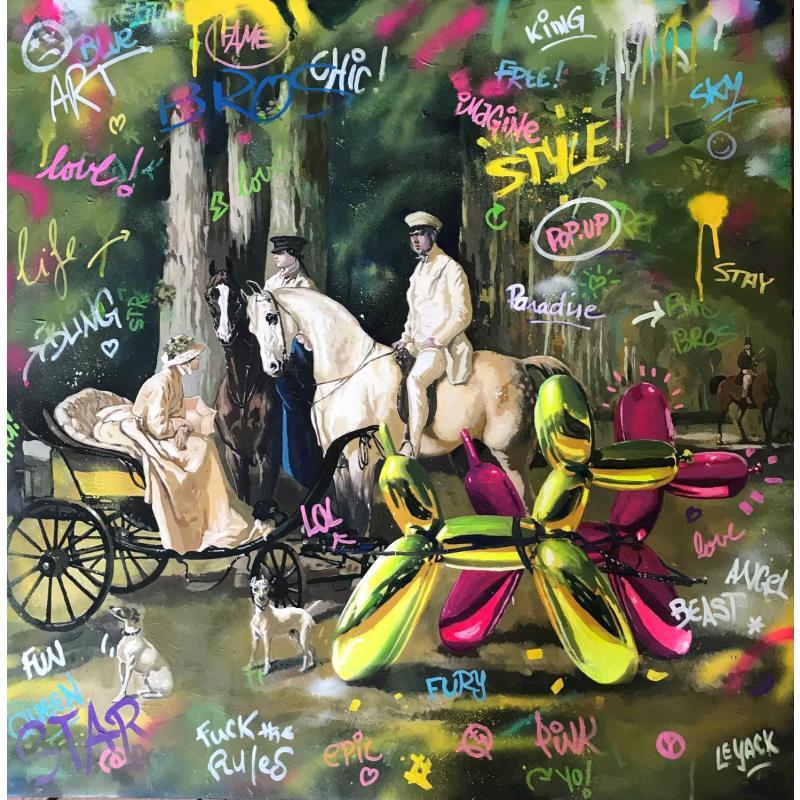 Painting La rencontre Koons by Le Yack | Painting Pop-art Acrylic, Graffiti Pop icons
