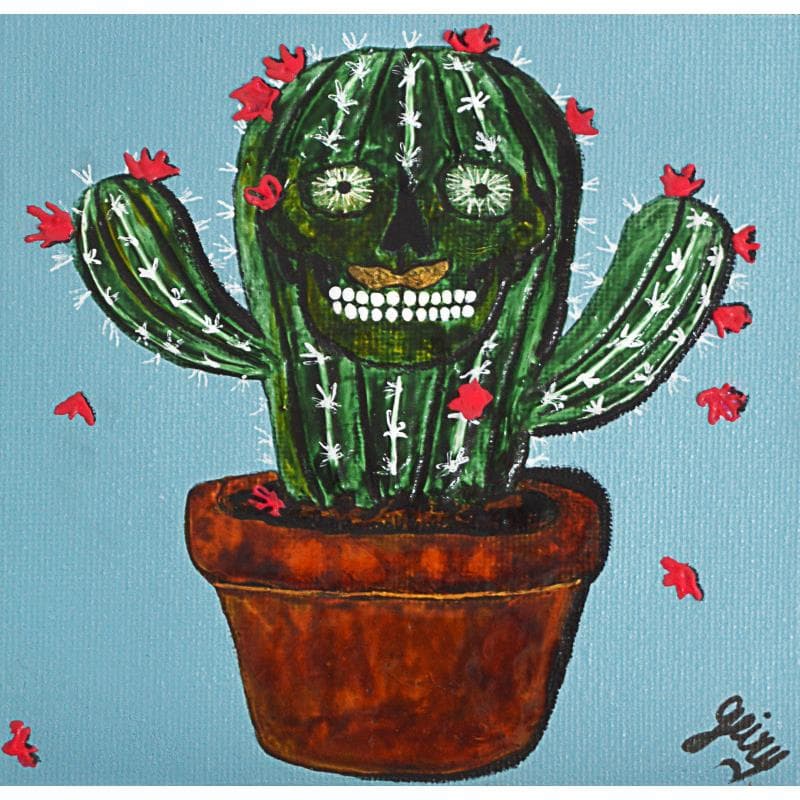 Painting Cactus Felices by Geiry | Painting Figurative Acrylic Portrait