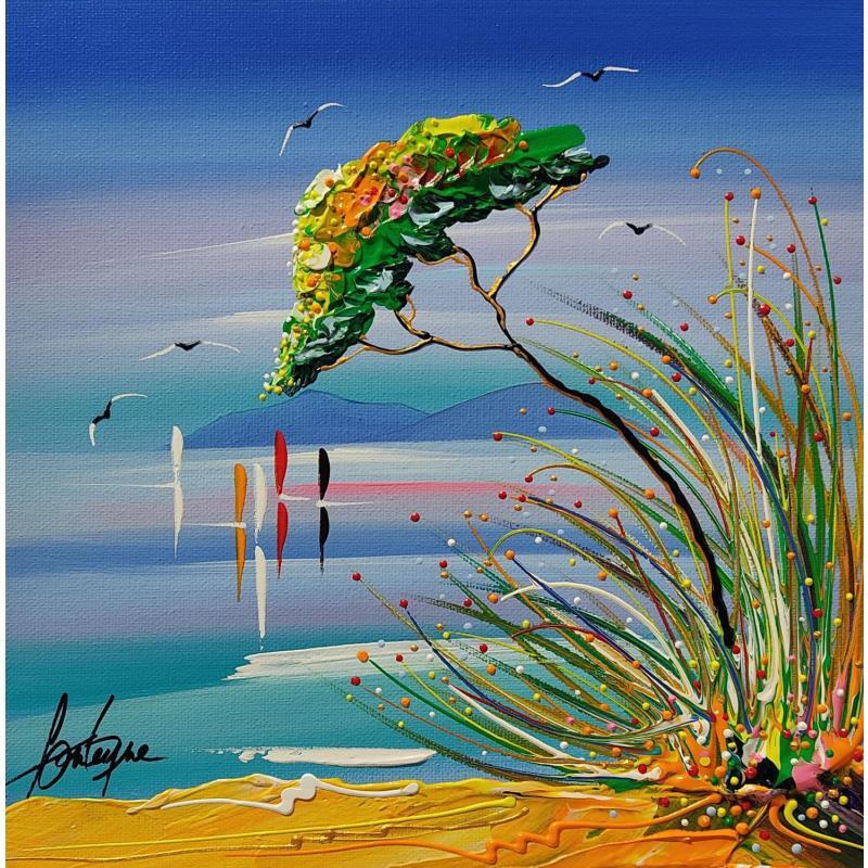 Painting Avec toi près des herbes by Fonteyne David | Painting Figurative Acrylic Landscapes, Marine