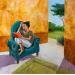 Painting Lecture au soleil by Laurelle Bessé x Marie Liesse Bertre | Painting Figurative Life style Oil