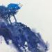 Peinture Les pins bleus par Langeron Stéphane | Tableau Figuratif Matiérisme Paysages Aquarelle