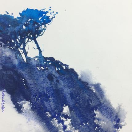 Painting Les pins bleus by Langeron Stéphane | Painting Subject matter Watercolor Landscapes