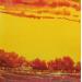 Gemälde Haie d'arbres sur un ciel jaune von Langeron Stéphane | Gemälde Materialismus Aquarell