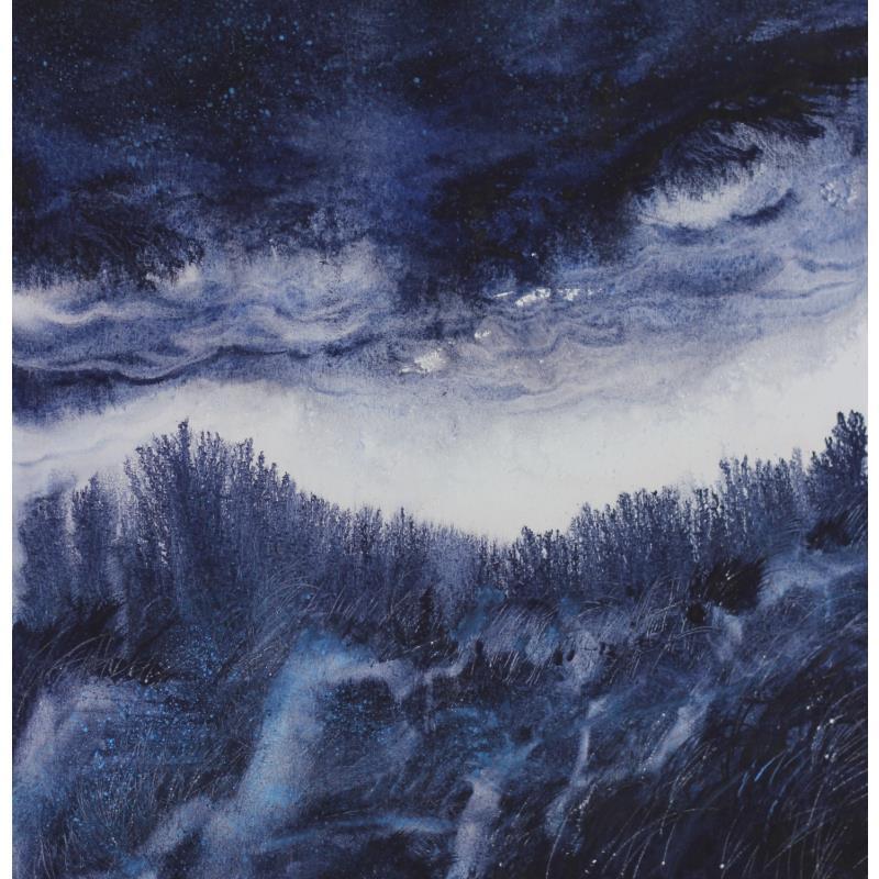 Peinture En lisière de forêt par Langeron Stéphane | Tableau Matiérisme Aquarelle