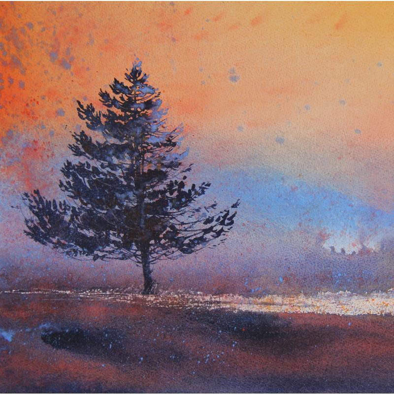 Painting Le grand sapin by Langeron Stéphane | Painting Subject matter Watercolor
