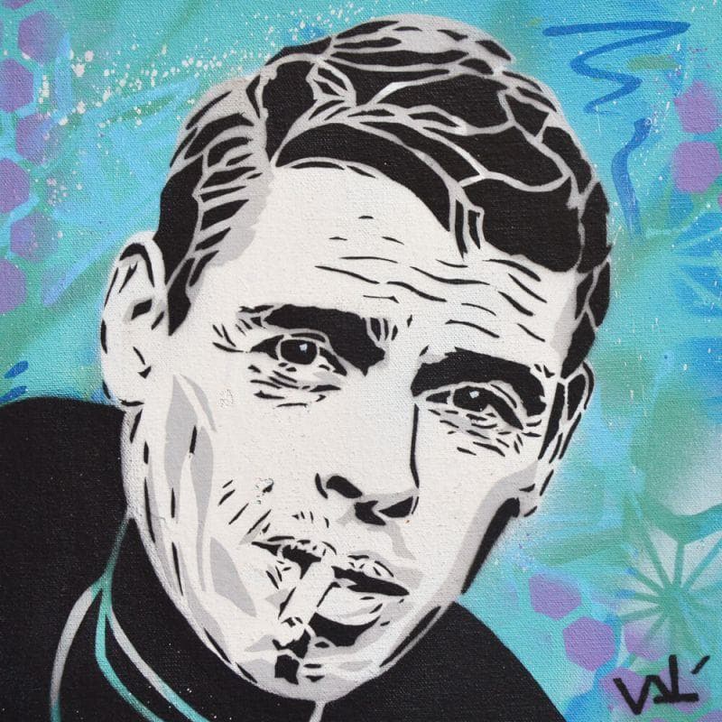 Painting Jacques Brel by Lenud Valérian  | Painting Street art Graffiti Life style