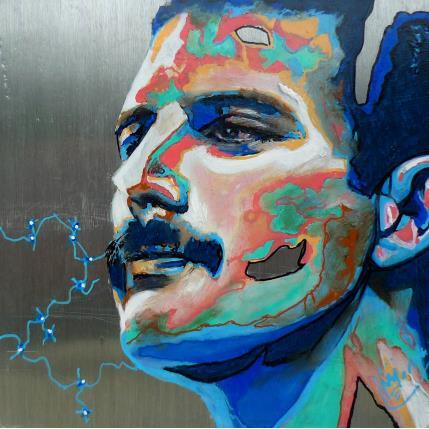 Painting Freddie M by Medeya Lemdiya | Painting Pop art Metal Pop icons, Portrait