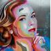 Painting Grace Kelly by Medeya Lemdiya | Painting Pop-art Portrait Pop icons Metal
