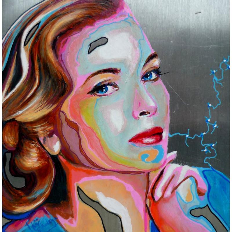 Painting Grace Kelly by Medeya Lemdiya | Painting Pop-art Metal Pop icons, Portrait