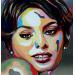 Painting Sophia Loren by Medeya Lemdiya | Painting Pop-art Portrait Pop icons Metal