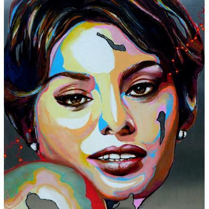 Painting Sophia Loren by Medeya Lemdiya | Painting Pop-art Metal Pop icons, Portrait