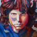 Painting Jim Morrison by Medeya Lemdiya | Painting Pop-art Portrait Pop icons Metal