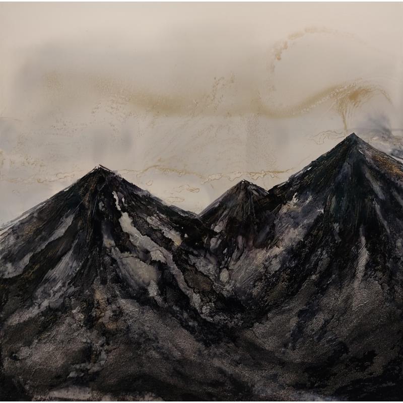 Peinture 1146 Brume sur le mont fuji par Depaire Silvia | Tableau Abstrait Acrylique