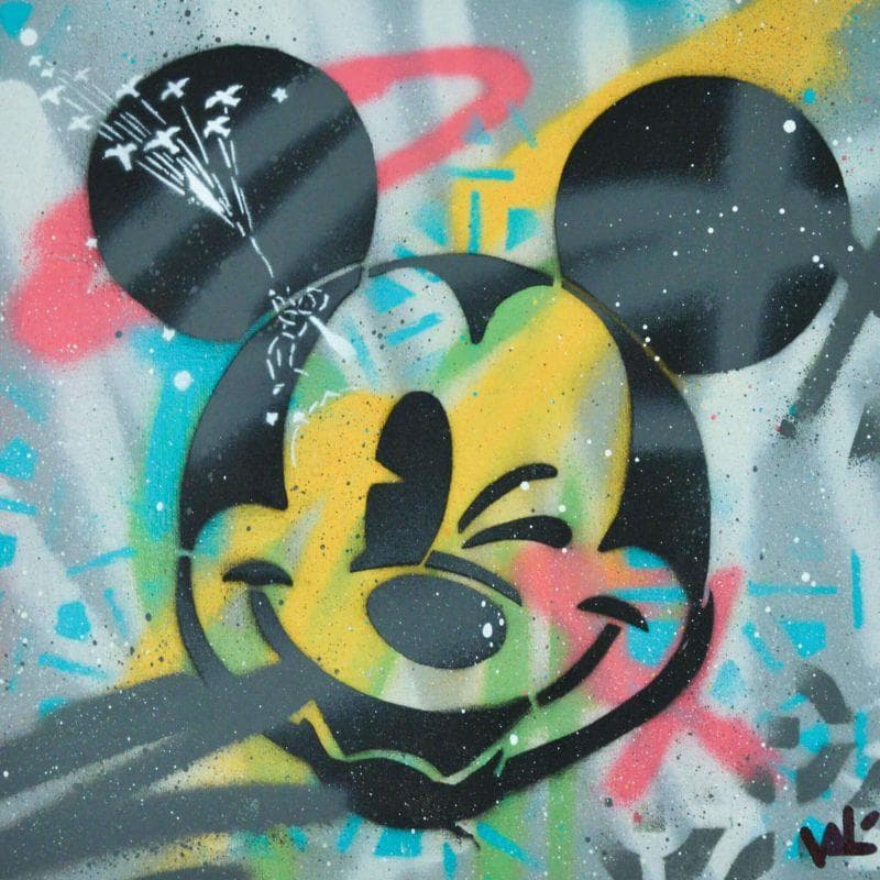 Painting Love Mickey by Lenud Valérian  | Painting Street art Graffiti Life style