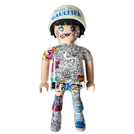 Sculpture PLAYMOBIL XXL Jean-Paul GAULTIER 63cm  by Frany La Chipie | Sculpture Pop art Mixed, Recycled objects Pop icons