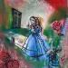 Gemälde Double réalité von Coco Rohart x Belladone | Gemälde Surrealismus Pop-Ikonen Alltagsszenen Öl