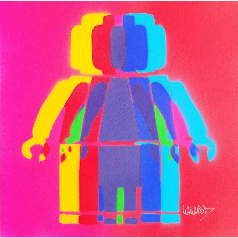 Painting Multi Lego Rose Rouge  by Wawapod | Painting Pop art Acrylic, Posca Pop icons