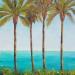 Gemälde Palmiers sur l'océan von Bessé Laurelle | Gemälde Figurativ Landschaften Marine Öl
