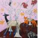 Peinture Se ressourcer  par Colin Sylvie | Tableau Art Singulier Animaux Acrylique Collage Pastel