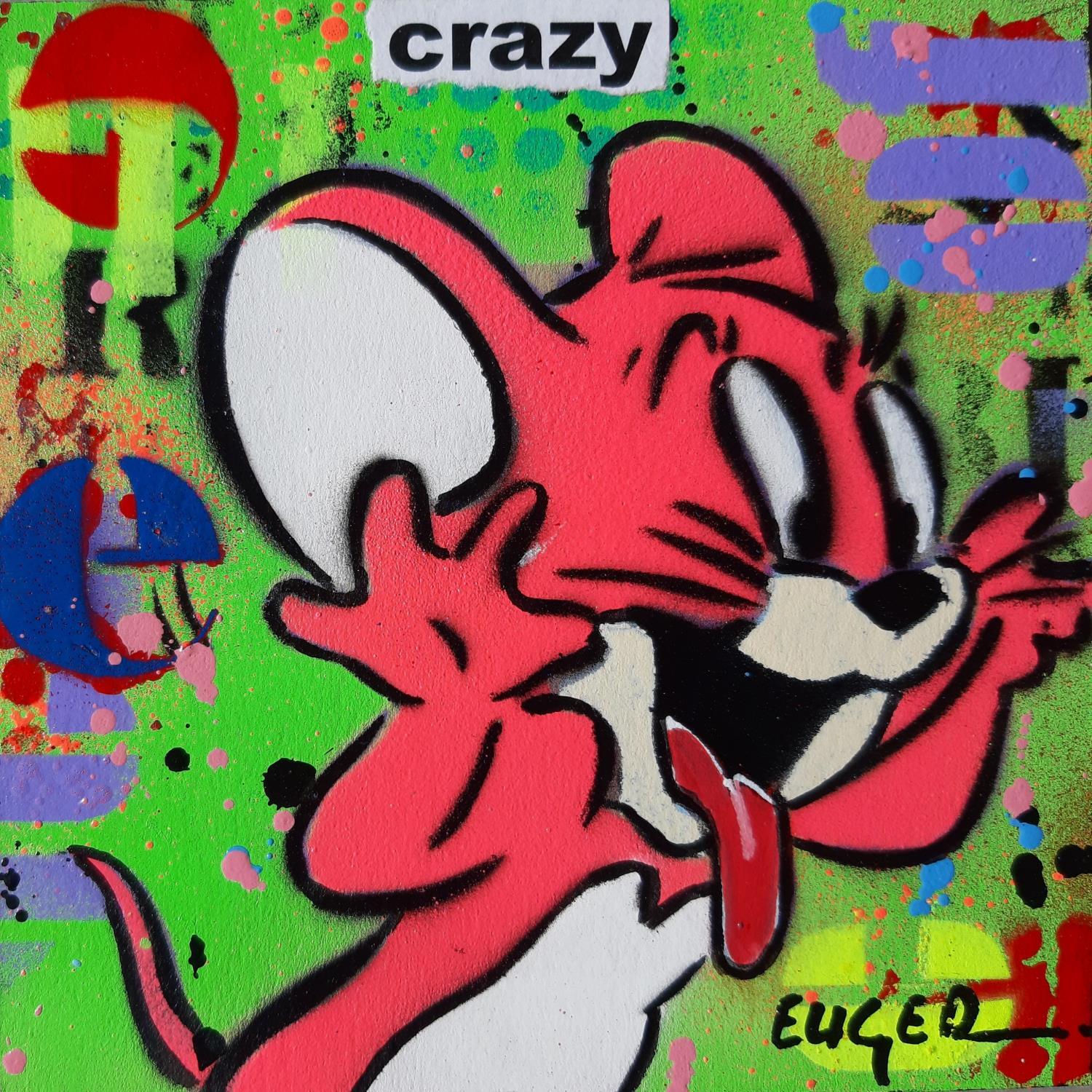 Painting CRAZY PINK MOUSE by Euger Philippe Carré d'artistes