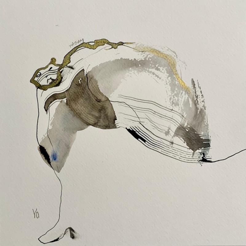 Painting Cadavre exquis  by YO&CO | Painting Raw art Nude Minimalist Watercolor Ink