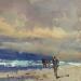 Gemälde sur la plage  von Greco Salvatore | Gemälde Figurativ Landschaften Holz Öl