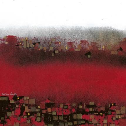 Peinture La torre del castillo rojo par Levin Betina | Tableau Abstrait Mixte minimaliste