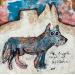 Painting Fragile Coyote of Arizona by Maury Hervé | Painting Raw art Animals