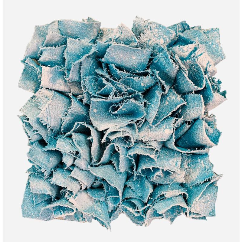Painting Blue Cupcake by Dalloz Julie | Painting Raw art Subject matter Graffiti Wood Textile Upcycling
