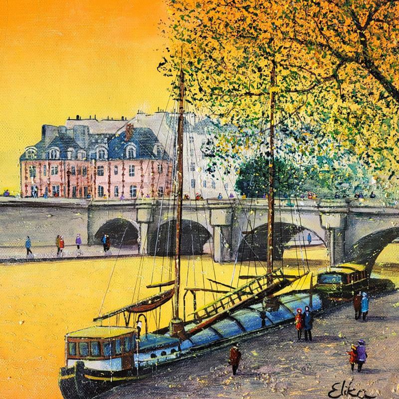 Peinture Le Pont-Neuf en fin de journée par Dessapt Elika | Tableau Figuratif