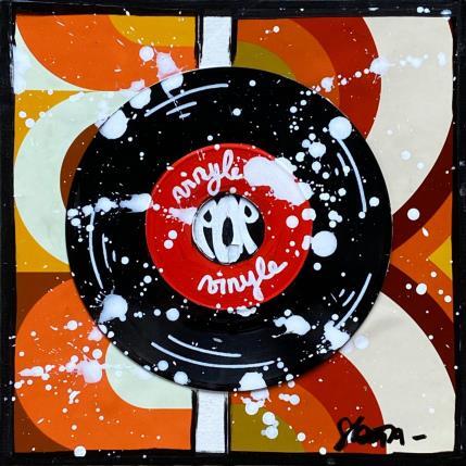 Painting Vintage Vinyle 2 by Costa Sophie | Painting Pop art Mixed