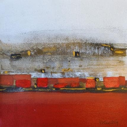 Painting Ciudad carmìn by Levin Betina | Painting Abstract Mixed Minimalist