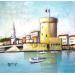 Gemälde AP28 LA ROCHELLE L'EGLISE von Burgi Roger | Gemälde Figurativ Landschaften Urban Marine Acryl